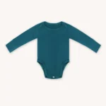 Body z wełny merino dla dzieci petrol