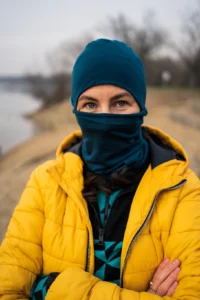 Komin chusta z wełny merino petrol