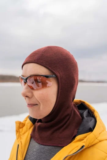 Kominiarka termoaktywna z wełny merino bordowa