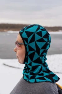 Kominiarka termoaktywna z wełny merino w trójkąty