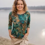 Koszulka z wełny merino z rękawem 3/4 green gorpcore Koszulka z wełny merino z rękawem 3/4 green gorpcore