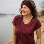 Koszulka z wełny merino damska bordowa Koszulka z wełny merino damska bordowa