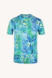T-shirt z wełny merino męski gorpcore blue