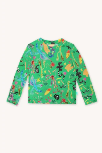 Bluzka dziecięca z długim rękawem z wełny merino pixie
