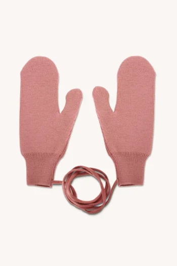 Rękawiczki z wełny merino z jednym palcem zgaszony róż