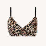 Stanik z wełny merino kopertowy panterka Stanik z wełny merino kopertowy panterka