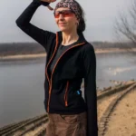 Bluza z wełny merino sportowa damska czarna Bluza z wełny merino sportowa damska czarna