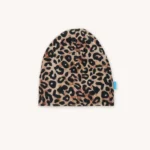 Czapka z wełny merino dla dzieci cienka panterka