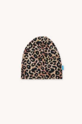 Czapka z wełny merino dla dzieci cienka panterka