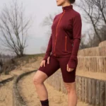 Kolarki z wełny merino damskie bordowe Kolarki z wełny merino damskie bordowe