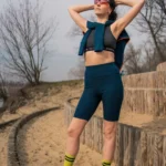 Kolarki z wełny merino damskie petrol Kolarki z wełny merino damskie petrol