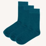 Trzypak: skarpetki z wełny merino petrol
