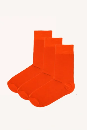 Trzypak: skarpetki z wełny merino pomarańczowe