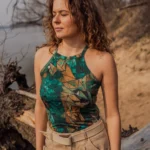 Top z wełny merino green gorpcore