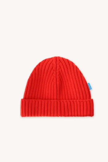 Czapka z wełny merino dokerka czerwona