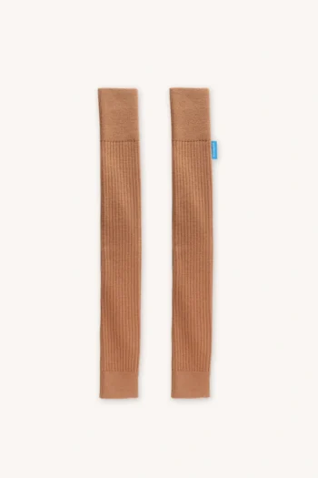 Getry ocieplacze na nogi z wełny merino karmelowe