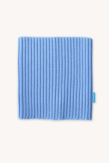 Komin z wełny merino ściągaczowy jasnoniebieski