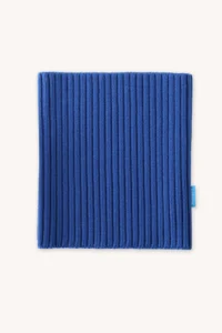 Komin z wełny merino ściągaczowy kobaltowy