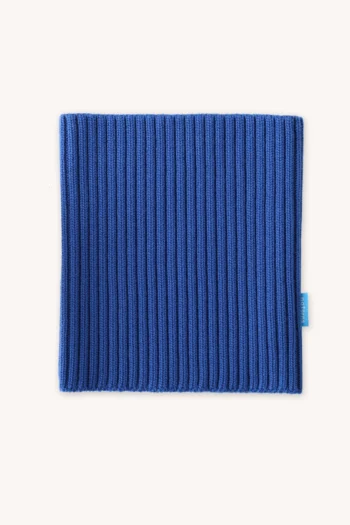 Komin z wełny merino ściągaczowy kobaltowy