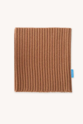 Komin z wełny merino ściągaczowy karmelowy