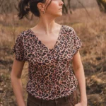 Koszulka z wełny merino damska panterka Koszulka z wełny merino damska panterka