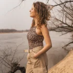 Tanktop z wełny merino damski panterka Tanktop z wełny merino damski panterka