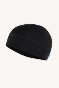 Czapka pod kask rowerowy z wełny merino czarna