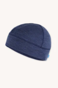Czapka pod kask rowerowy z wełny merino denim