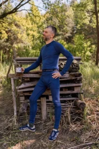 Dwupak: Bielizna męska góra i kalesony denim