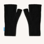 Rękawiczki mitenki bez palców z wełny merino czarne