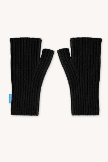 Rękawiczki mitenki bez palców z wełny merino czarne