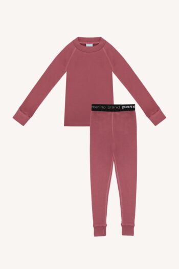 Dwupak: Bielizna termoaktywna dla dzieci góra i legginsy różowa