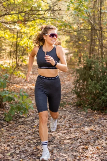 Kolarki sportowe z wełny merino damskie szare