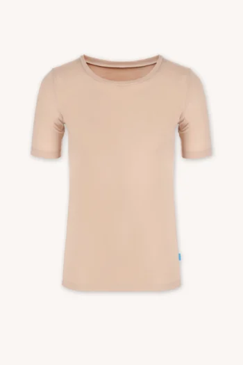 Koszulka pod koszulę 100% merino z dekoltem U męska cielista