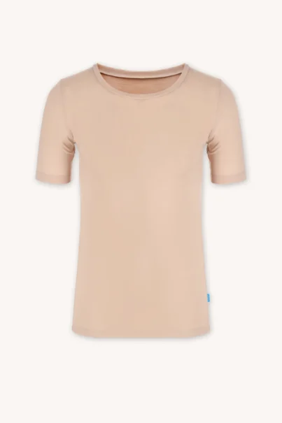Koszulka pod koszulę 100% merino z dekoltem U męska cielista