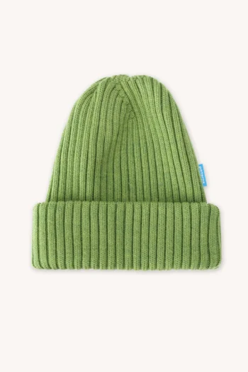 Czapka z wełny merino ściągaczowa zielona