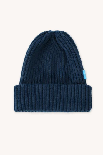 Czapka z wełny merino ściągaczowa petrol