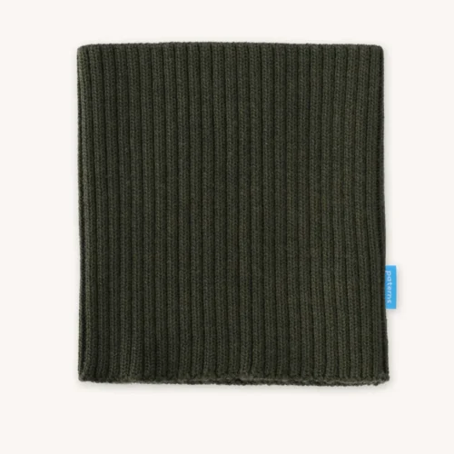 Komin z wełny merino ściągaczowy oliwkowy Komin z wełny merino ściągaczowy oliwkowy