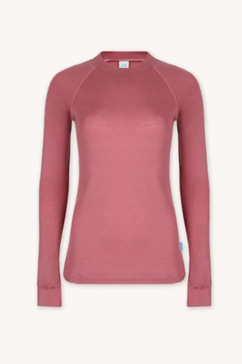 Bielizna termoaktywna z wełny merino 100% damska góra zgaszony różowy