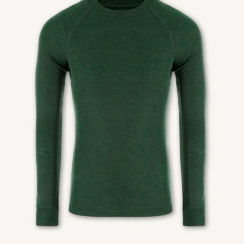 Bielizna termoaktywna z wełny merino 100% męska góra zielona