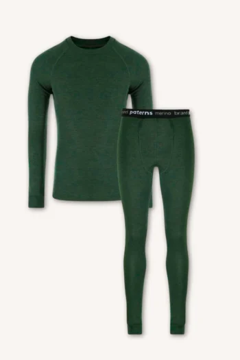 Dwupak: Bielizna męska góra i kalesony zielone