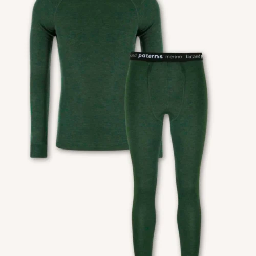 Dwupak: Bielizna męska góra i kalesony zielone