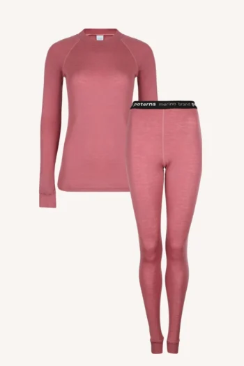 Dwupak: Bielizna damska góra i legginsy zgaszony różowy