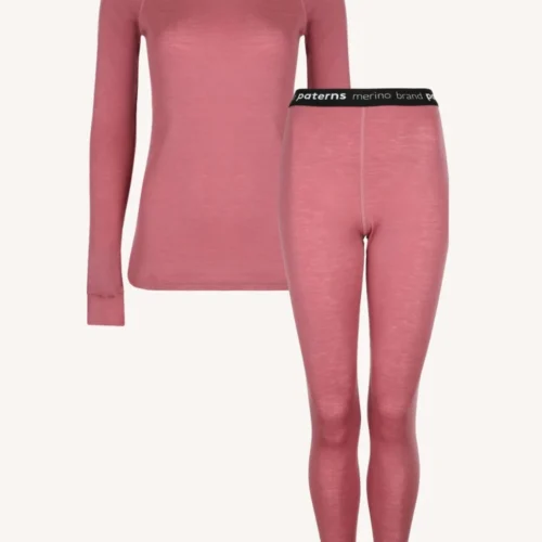 Dwupak: Bielizna damska góra i legginsy zgaszony różowy