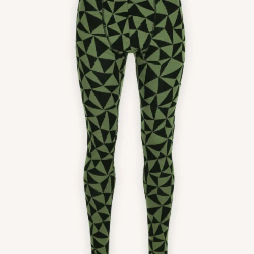 Kalesony termoaktywne z wełny merino 100% męskie w oliwkowe trójkąty