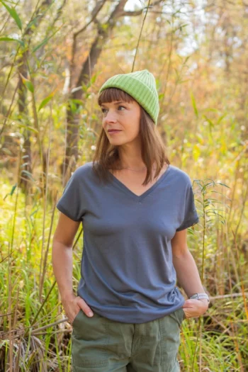 Koszulka z wełny merino damska szara