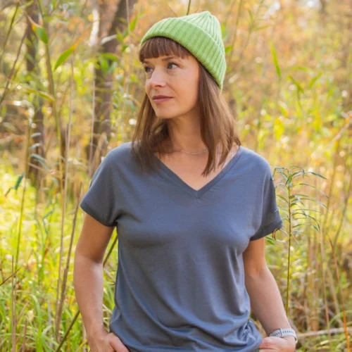 Koszulka z wełny merino damska szara Koszulka z wełny merino damska szara