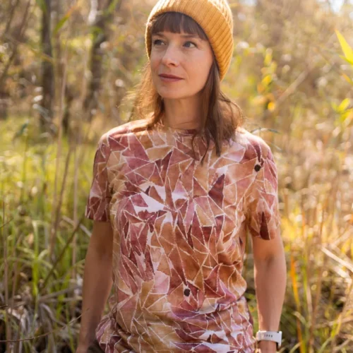 Koszulka z wełny merino prosta damska ginger gorpcore Koszulka z wełny merino prosta damska ginger gorpcore