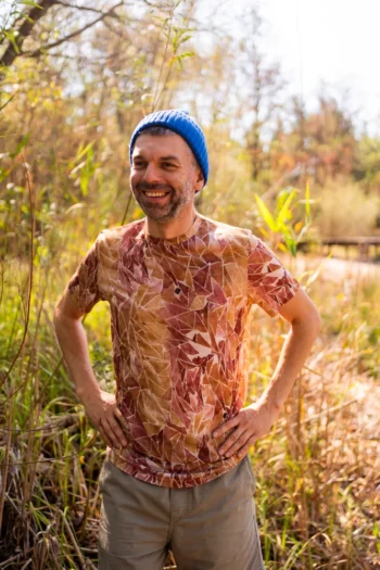 T-shirt z wełny merino męski ginger gorpcore