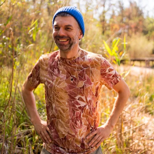 T-shirt z wełny merino męski ginger gorpcore